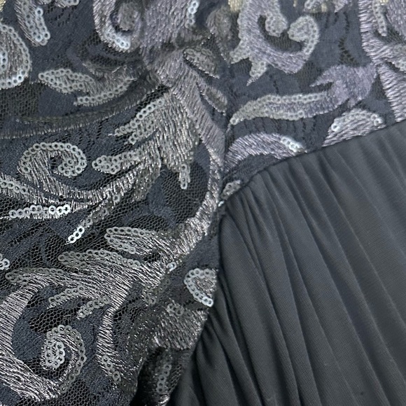 Adrianna Papell Pleated Embellished Ruched Chiffon Maxi Dress - Picture 11 of 13